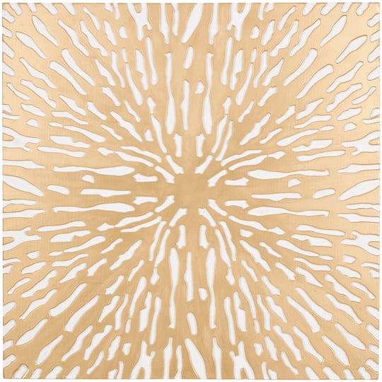 Gold & White Abstract Starburst Carved MDF Wall Décor